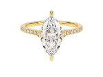 Load image into Gallery viewer, Marquise Cut Moissanite Engagement Ring With Pave Set Side Stones (2.00 Ct)
