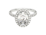 Load image into Gallery viewer, Oval Halo Moissanite Engagement Ring With Pave Set Side Stones (2.00 Ct)
