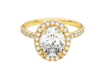 Load image into Gallery viewer, Oval Halo Moissanite Engagement Ring With Pave Set Side Stones (2.00 Ct)
