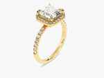 Load image into Gallery viewer, Asscher Halo Moissanite Engagement Ring With Pave Set Side Stones (2.00 Ct)
