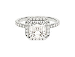 Load image into Gallery viewer, Asscher Halo Moissanite Engagement Ring With Pave Set Side Stones (2.00 Ct)
