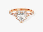 Load image into Gallery viewer, Heart Halo Moissanite Engagement Ring With Pave Set Side Stones (1.00 Ct)
