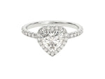 Load image into Gallery viewer, Heart Halo Moissanite Engagement Ring With Pave Set Side Stones (1.00 Ct)
