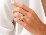 Load image into Gallery viewer, Radiant Halo Moissanite Engagement Ring With Pave Set Side Stones (1.00 Ct)
