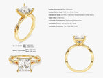 Load image into Gallery viewer, Princess Twisted Moissanite Engagement Ring With Pave Set Side Stones (2.00 Ct)
