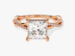 Load image into Gallery viewer, Princess Twisted Moissanite Engagement Ring With Pave Set Side Stones (2.00 Ct)
