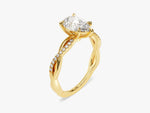 Load image into Gallery viewer, Pear Twisted Moissanite Engagement Ring With Pave Set Side Stones (1.50 Ct)
