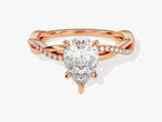 Load image into Gallery viewer, Pear Twisted Moissanite Engagement Ring With Pave Set Side Stones (1.50 Ct)
