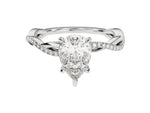 Load image into Gallery viewer, Pear Twisted Moissanite Engagement Ring With Pave Set Side Stones (1.50 Ct)
