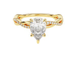 Load image into Gallery viewer, Pear Twisted Moissanite Engagement Ring With Pave Set Side Stones (1.50 Ct)
