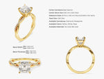 Load image into Gallery viewer, Asscher Twisted Moissanite Engagement Ring With Pave Set Side Stones (1.50 Ct)
