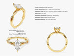 Load image into Gallery viewer, Marquise Twisted Moissanite Engagement Ring With Pave Set Side Stones (1.00 Ct)
