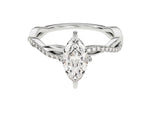 Load image into Gallery viewer, Marquise Twisted Moissanite Engagement Ring With Pave Set Side Stones (1.00 Ct)
