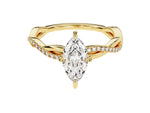 Load image into Gallery viewer, Marquise Twisted Moissanite Engagement Ring With Pave Set Side Stones (1.00 Ct)
