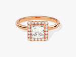 Load image into Gallery viewer, Princess Halo Moissanite Engagement Ring (1.00 Ct)
