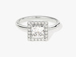 Load image into Gallery viewer, Princess Halo Moissanite Engagement Ring (1.00 Ct)
