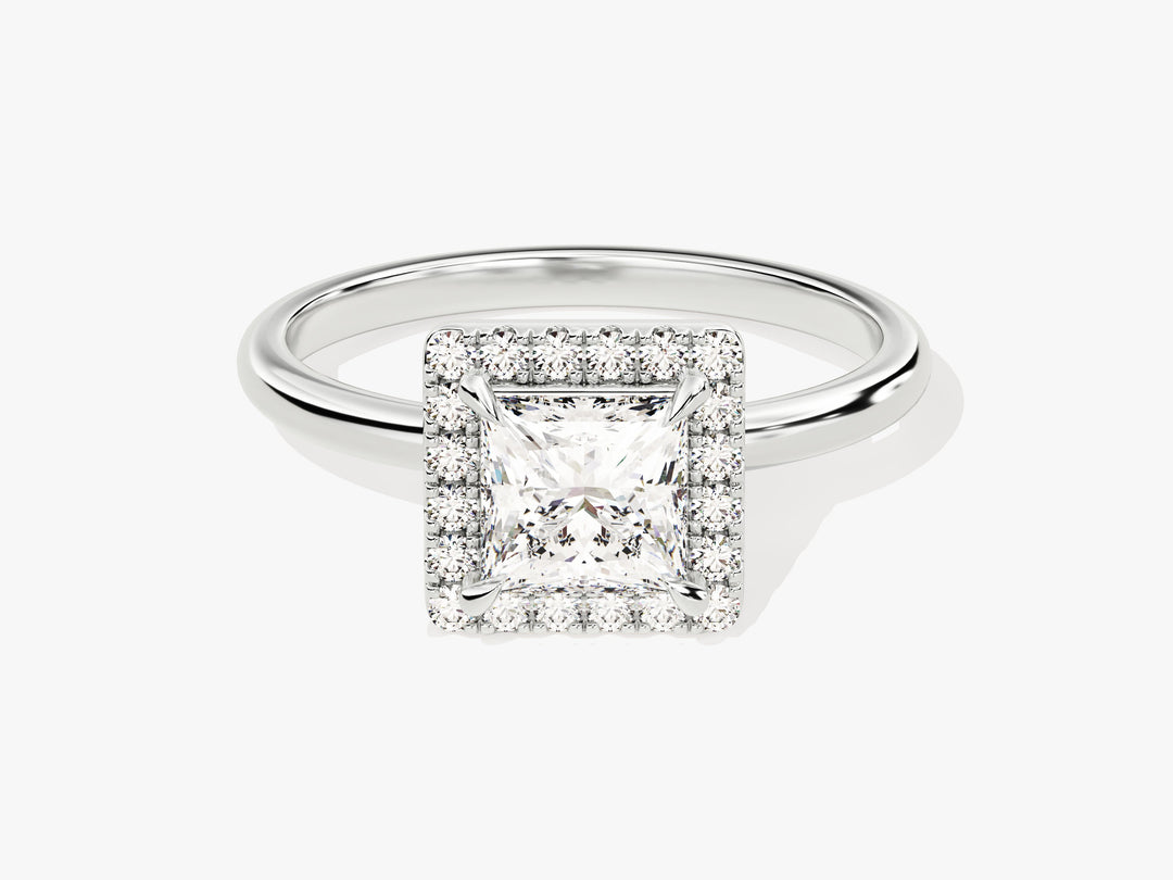 Princess Halo Moissanite Engagement Ring (1.00 Ct)