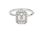 Load image into Gallery viewer, Emerald Halo Moissanite Engagement Ring (1.00 Ct)
