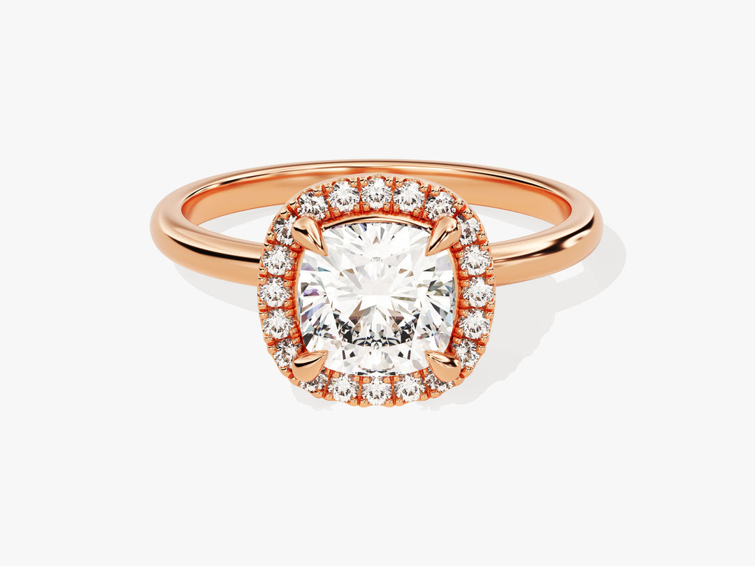 Cushion Halo Moissanite Engagement Ring (1.50 Ct)