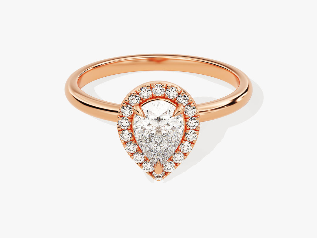 Pear Halo Moissanite Engagement Ring (1.00 Ct)