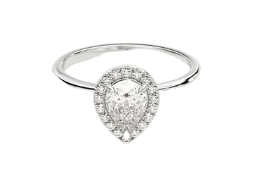 Pear Halo Moissanite Engagement Ring (1.00 Ct)