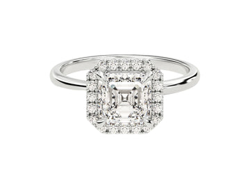 Asscher Halo Moissanite Engagement Ring (1.50 Ct)