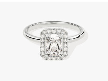 Radiant Halo Moissanite Engagement Ring (1.00 Ct)