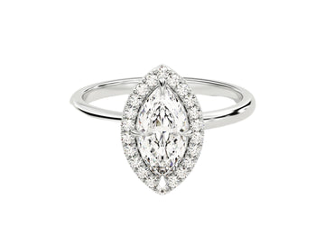 Marquise Halo Moissanite Engagement Ring (1.00 Ct)
