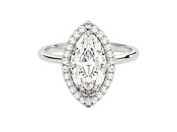 Marquise Halo Moissanite Engagement Ring (2.00 Ct)