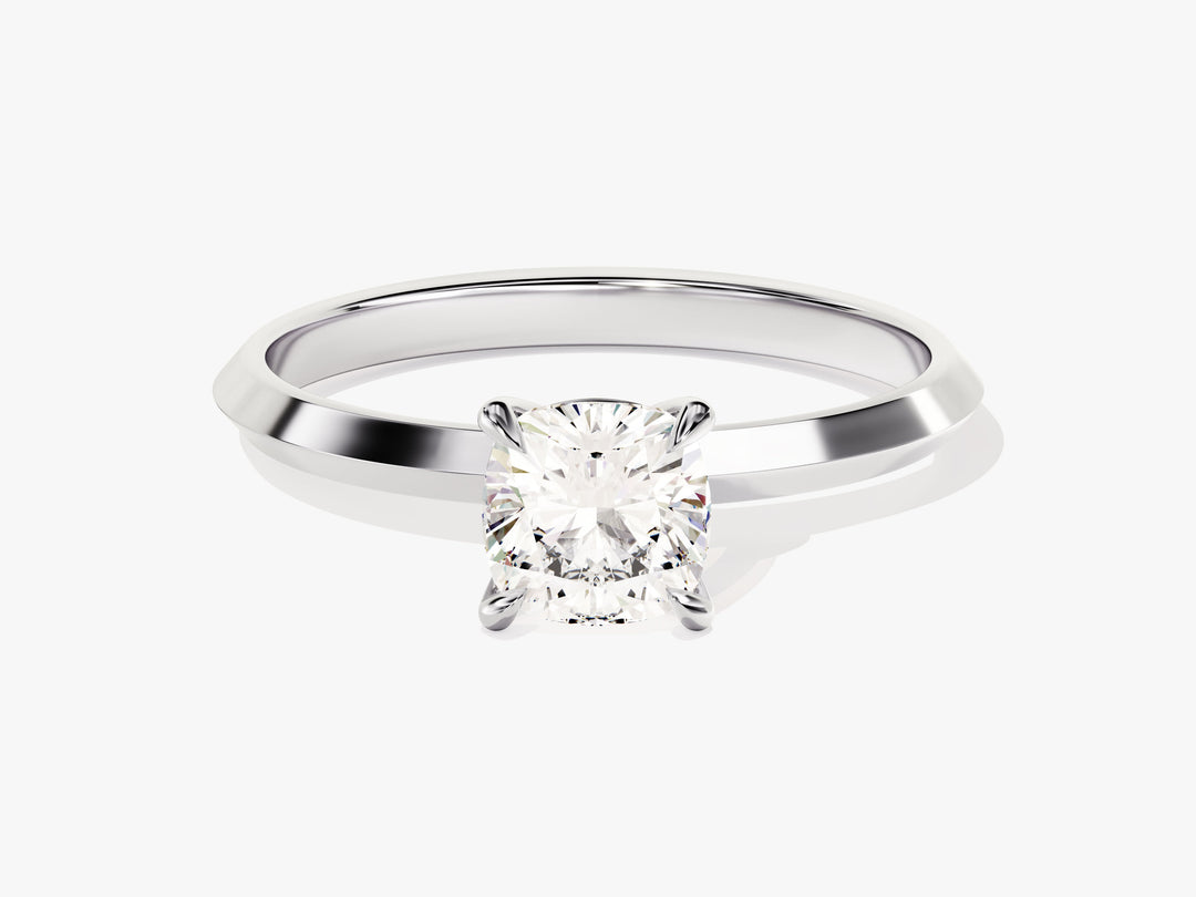 Knife Edge Cushion Moissanite Engagement Ring (1.00 Ct)