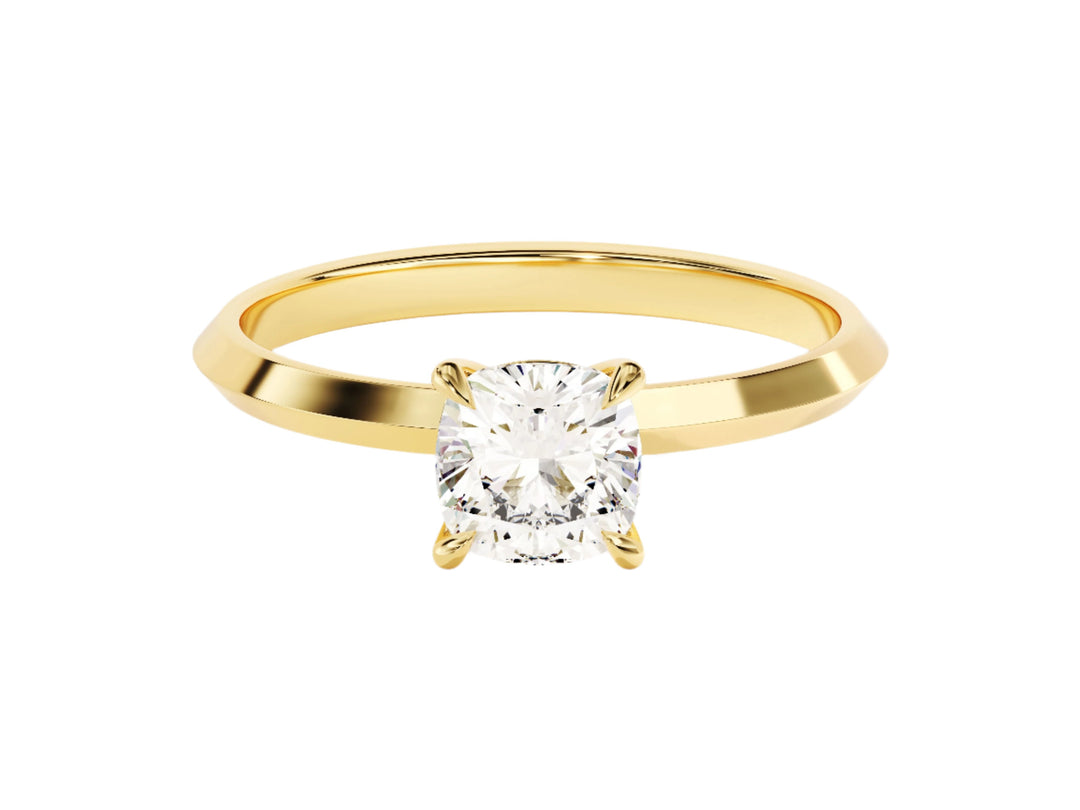 Knife Edge Cushion Moissanite Engagement Ring (1.00 Ct)