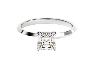 Knife Edge Asscher Moissanite Engagement Ring (1.00 Ct)