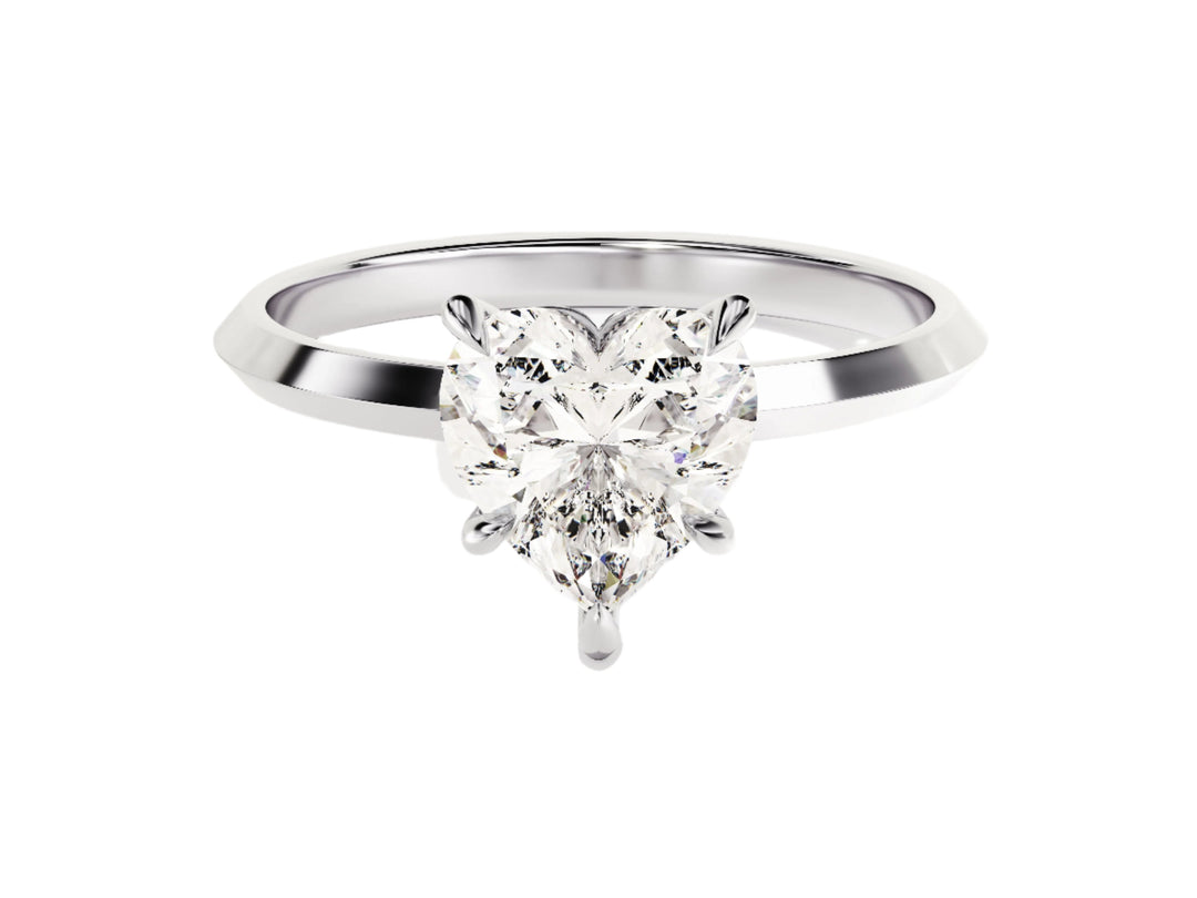 Knife Edge Heart Moissanite Engagement Ring (1.50 Ct)