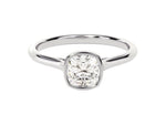 Load image into Gallery viewer, Bezel Cushion Moissanite Engagement Ring (1.00 Ct)
