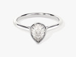 Load image into Gallery viewer, Bezel Pear Moissanite Engagement Ring (1.00 Ct)
