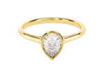 Load image into Gallery viewer, Bezel Pear Moissanite Engagement Ring (1.00 Ct)
