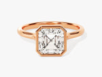 Load image into Gallery viewer, Bezel Asscher Moissanite Engagement Ring (2.00 Ct)
