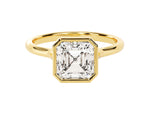 Load image into Gallery viewer, Bezel Asscher Moissanite Engagement Ring (2.00 Ct)
