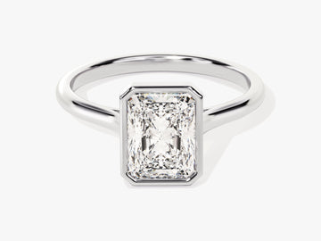 Bezel Radiant Moissanite Engagement Ring (1.50 Ct)