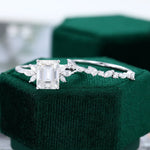Load image into Gallery viewer, emerald wedding rings sets