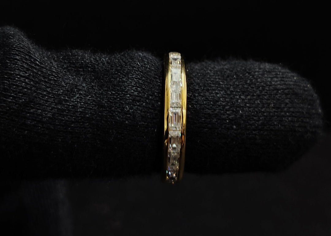 yellow gold baguette eternity band​