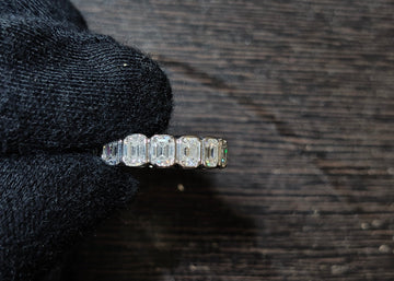 bezel set emerald ring​