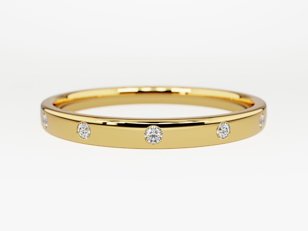 Flush Set Moissanite Wedding Band