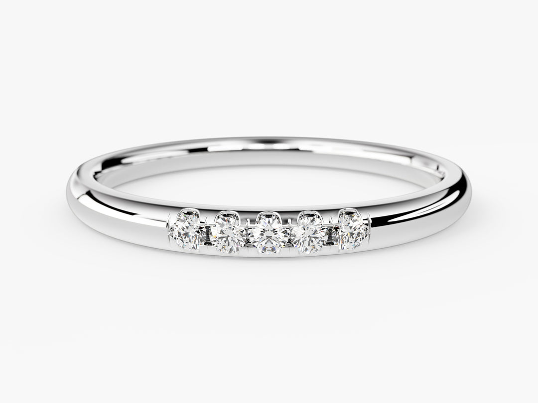 Minimalist Five-stone Moissanite Wedding Band