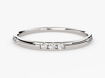 Dainty Nine-stone Moissanite Wedding Band