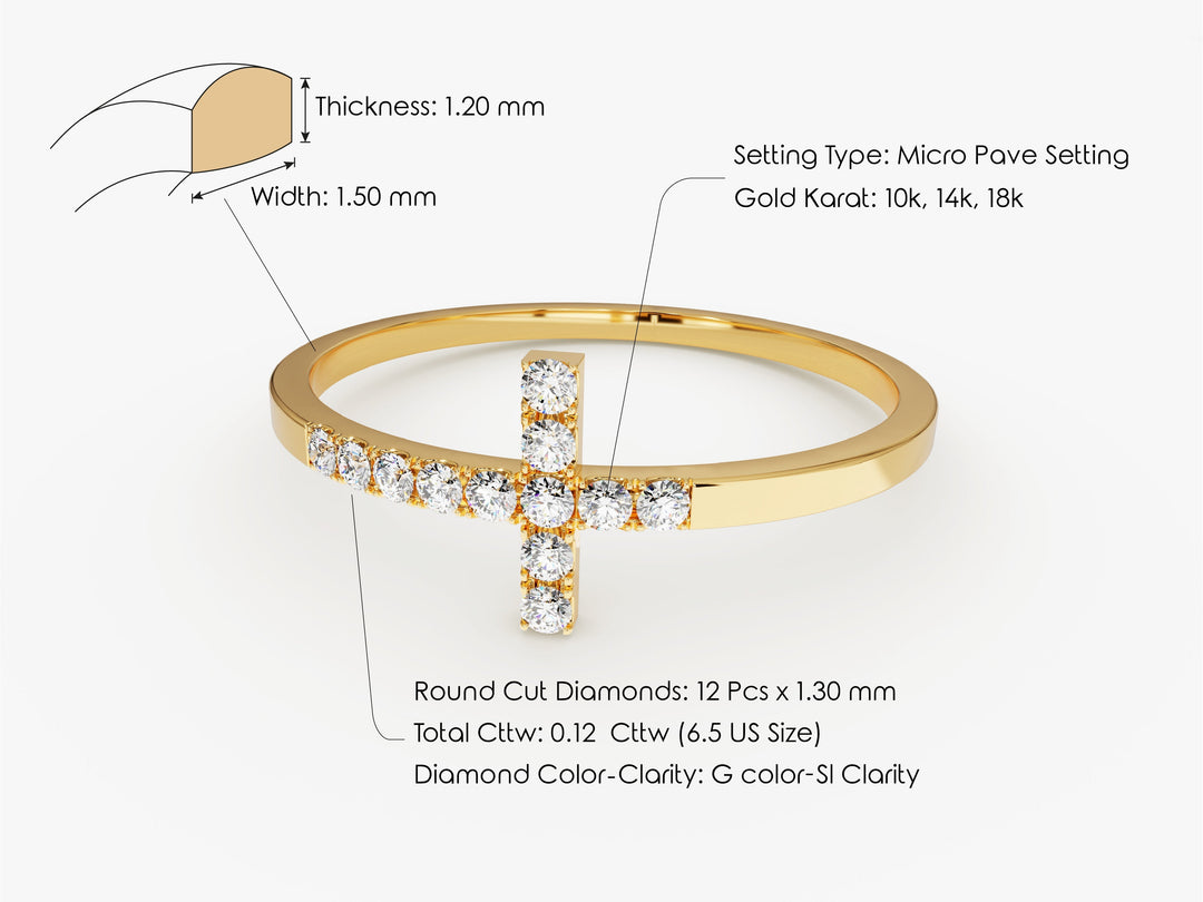 Cross Moissanite Wedding Band