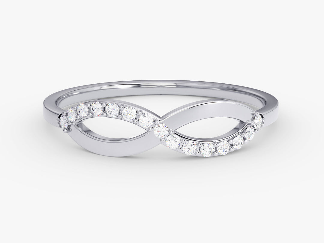 Halfway Set Infinity Moissanite Wedding Band