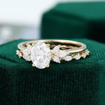 Load image into Gallery viewer, Yellow Gold Oval Moissanite Wedding Set Full Eternity Bridal Ring
