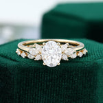 Load image into Gallery viewer, Yellow Gold Oval Moissanite Wedding Set Full Eternity Bridal Ring
