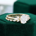 Load image into Gallery viewer, Yellow Gold Oval Moissanite Wedding Set Full Eternity Bridal Ring
